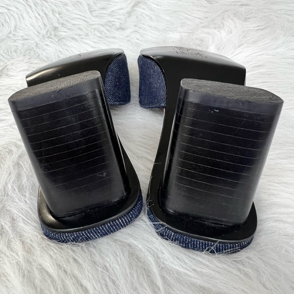 Mia Skylar denim cross-stitch square toe mules - Picture 8 of 8